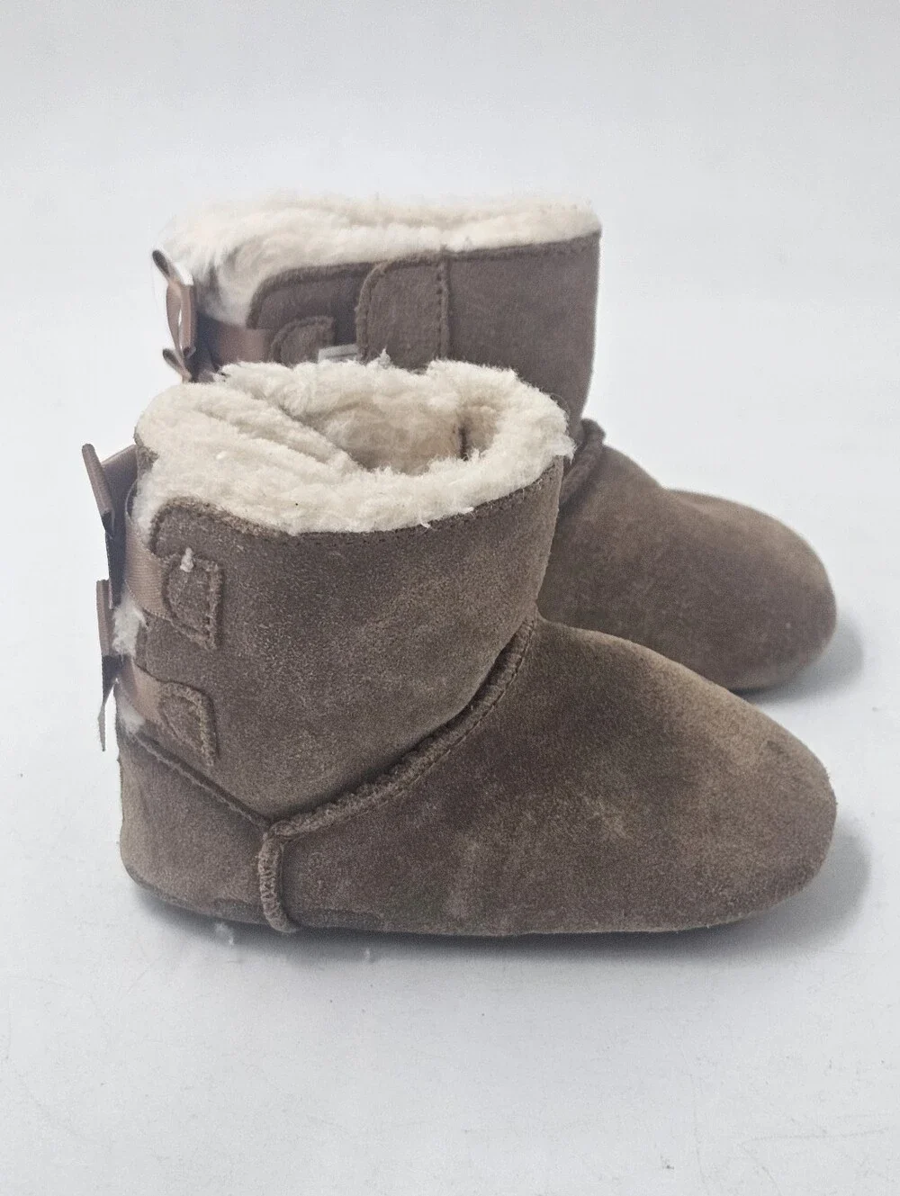 UGG Infant Toddler Classic Suede Shearling Boots Chestnut Brown USA 2/03